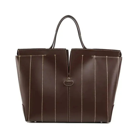 Elegant work tote bag set luxury handbags and purse for women-brown