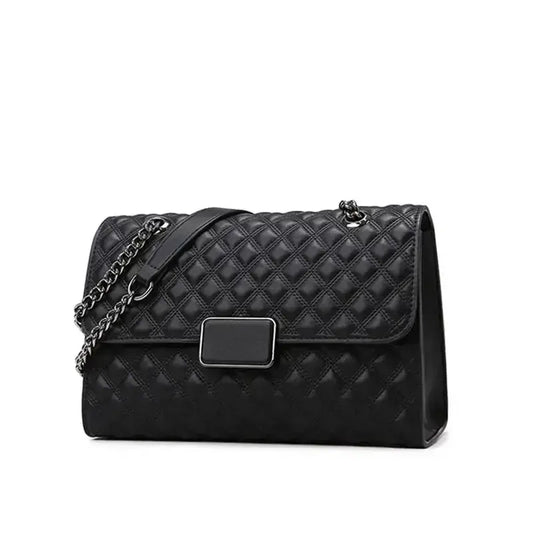 Handbag quilted texture with metal chain detail