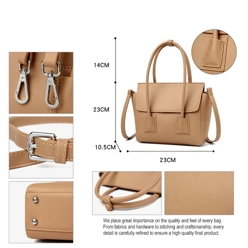 minimalist tote bag matte pu leather side angle detail
