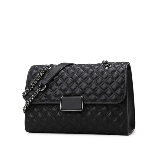 Handbag quilted texture with metal chain detail