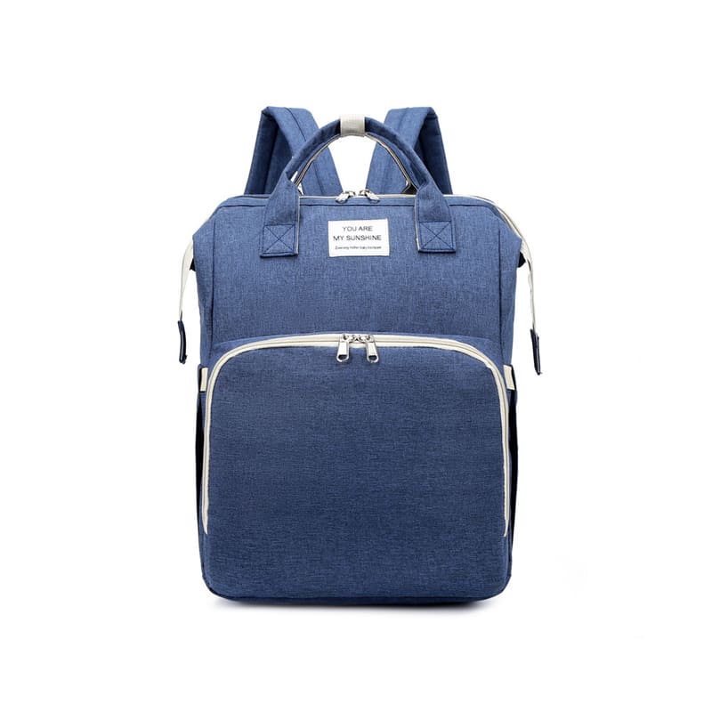 A Blue Multi-Function Diaper Bag For Mom Baby Bag Large Capacity Mom Backpack