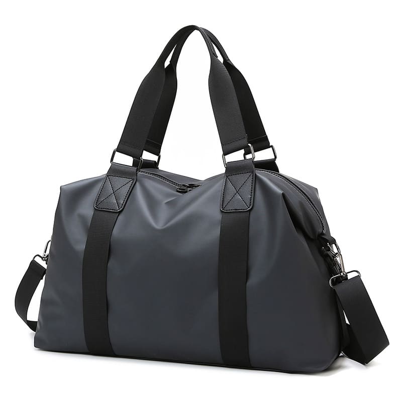 Durable grey oxford fabric bag with reinforced stitching and adjustable shoulder strap, available for OEM and ODM customization.