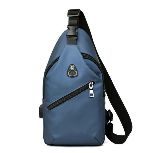 Waterproof Oxford chest bag with lightweight design-blue