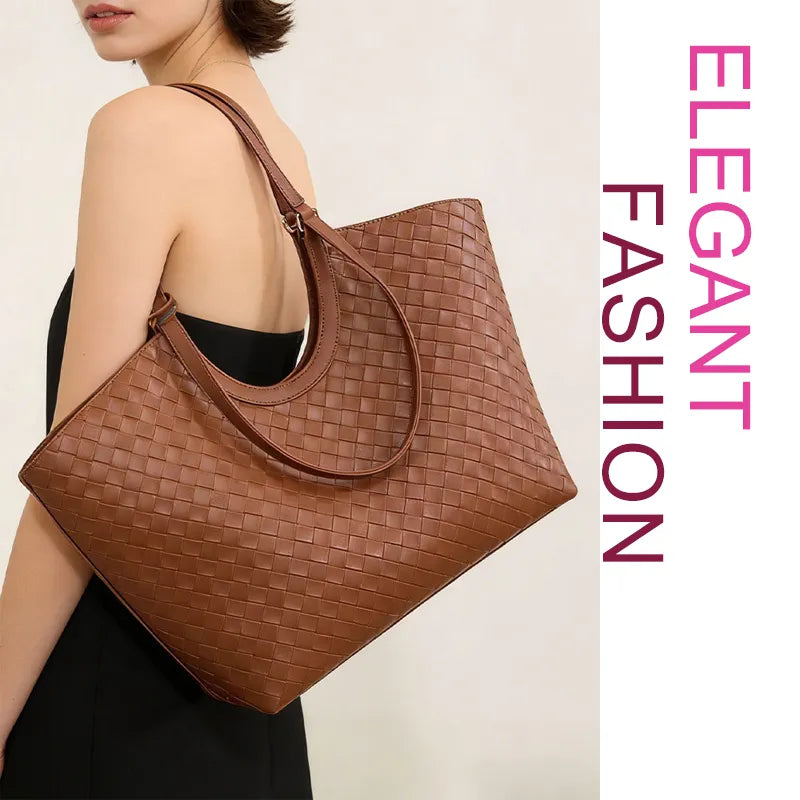 Woven tote bag detail shot