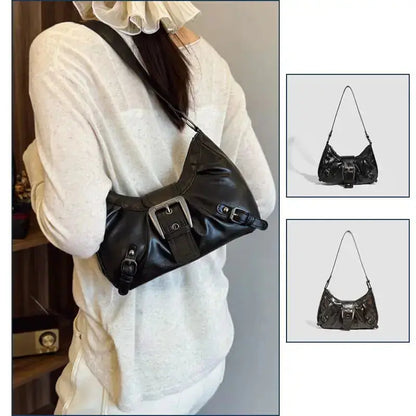 Underarm bag worn on shoulder for daily street style