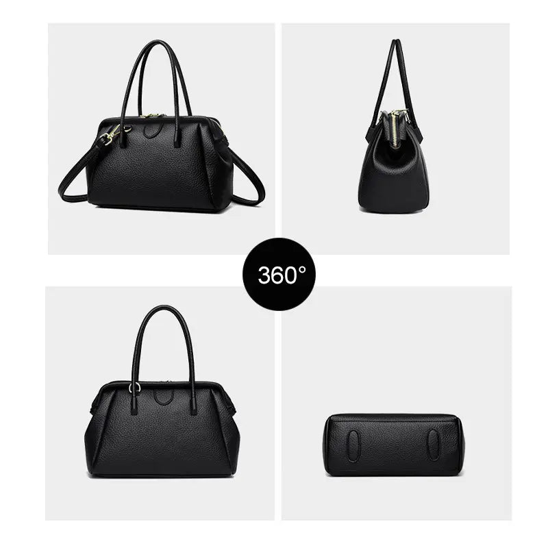 PU leather doctor bag size and detail 24x12x17cm handle and strap