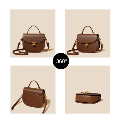 PU leather saddle bag three color options black chocolate brown apricot