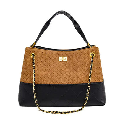 Vintage Suede Large Capacity Shoulder Handbag in matte finish front view - I Style.