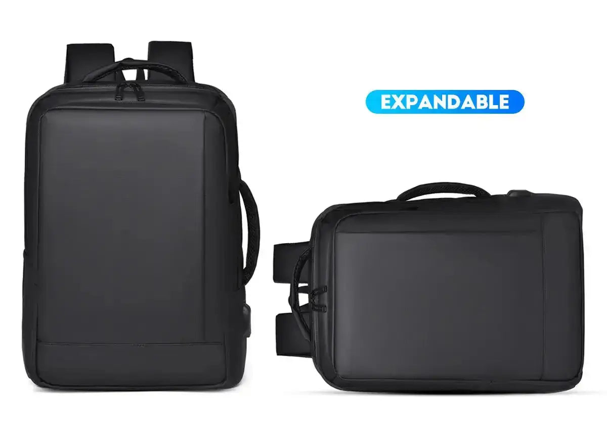 Range Bags Business Waterproof Laptop Backpack Black Front View - 17L Large Capacity Travel Bag with Coated Fabric