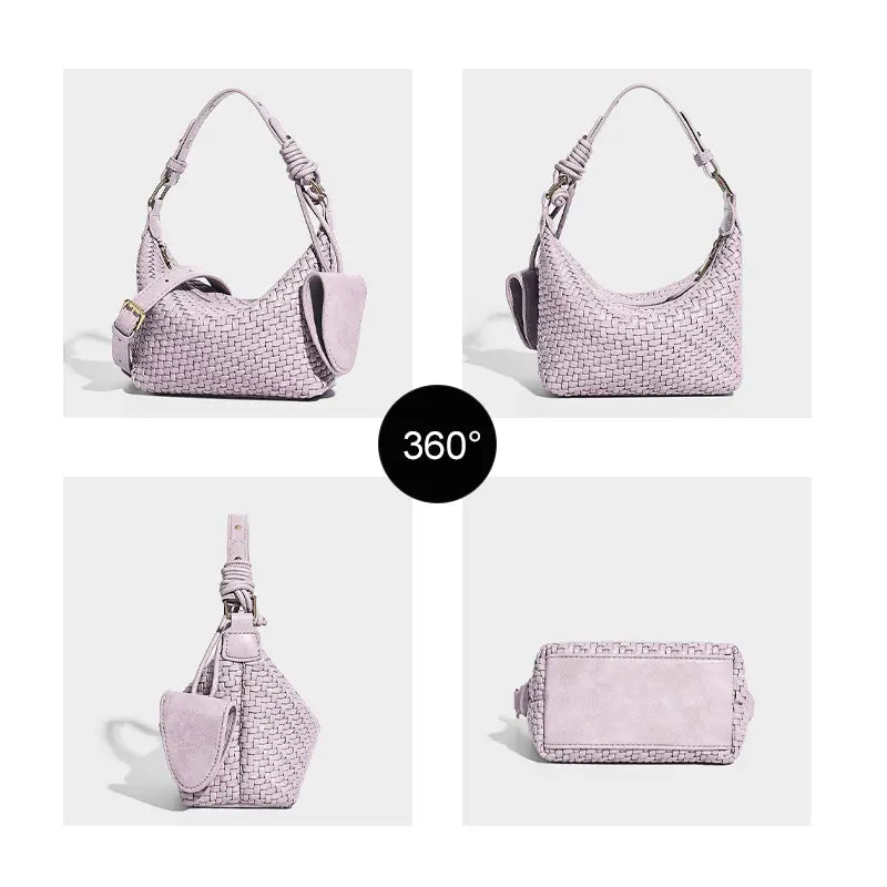 Woven PU handbag multi angle product display