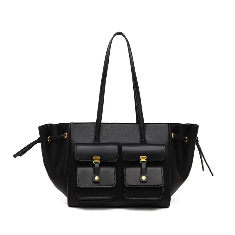 PU Leather Tote Bag for Women Black view 4