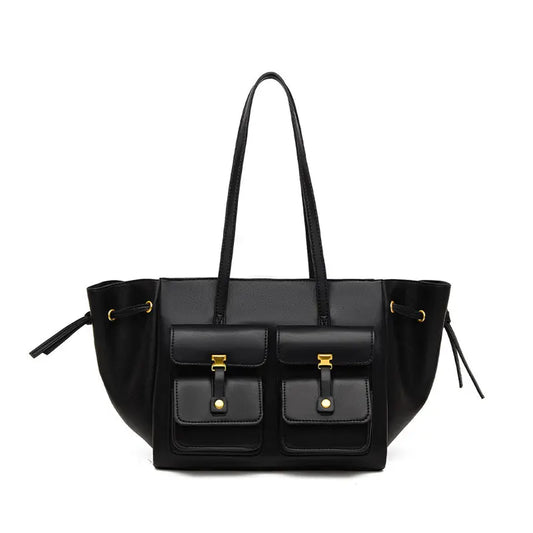 PU Leather Tote Bag for Women Black view 4