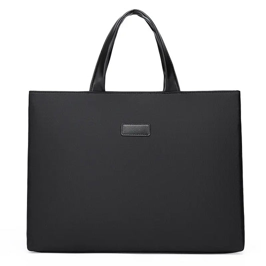 Black briefcase front view - textured professional design