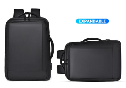 Range Bags Business Waterproof Laptop Backpack Black Front View - 17L Large Capacity Travel Bag with Coated Fabric