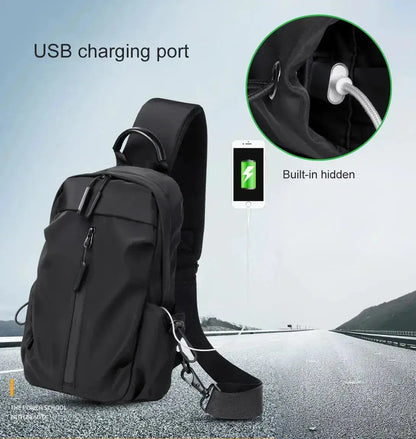 Range Bags Crossbody Bag USB Charging Port Detail - External USB Interface for Phone Charging