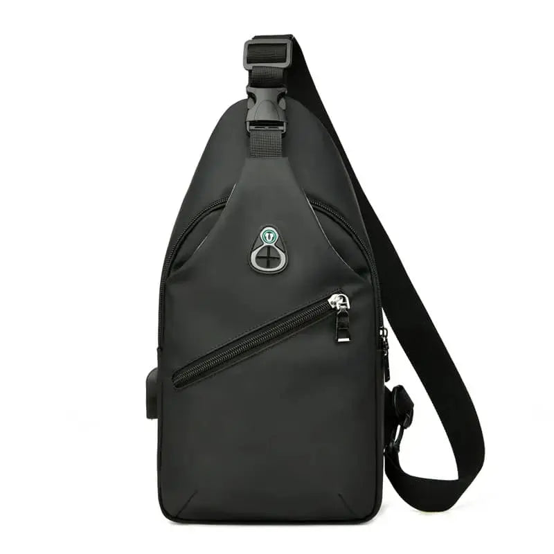 Waterproof Oxford chest bag with lightweight design-black
