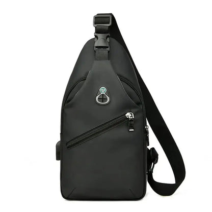 Waterproof Oxford chest bag with lightweight design-black