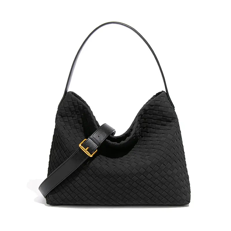 Woven Hobo Shoulder Tote Bag - 360 Degree View - All Angles
