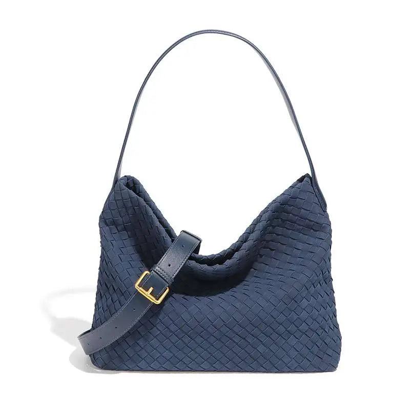Woven Hobo Shoulder Tote Bag - Texture Close-up - Intricate Pattern
