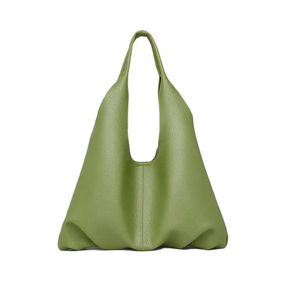 Soft PU Leather Hobo Tote Bag - Texture Close-up - Litchi Pebbled Grain