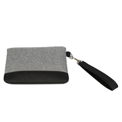 Side view of smell proof pouch showing flap closure and compact design