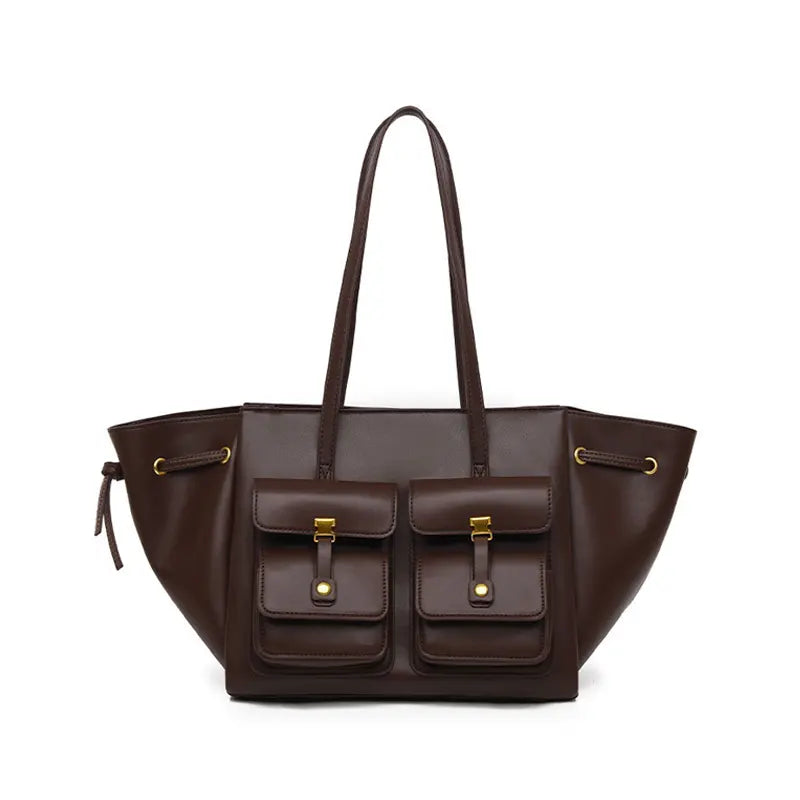 PU Leather Tote Bag for Women Burgundy view 5