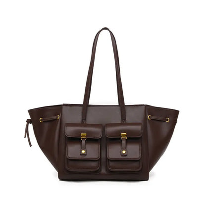 PU Leather Tote Bag for Women Burgundy view 5