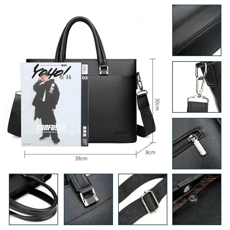 Messenger Bag Interior - Polyester Lining with Multiple Organizer Pockets
