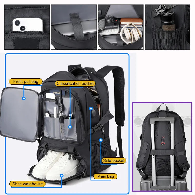 Range Bags Outdoor Backpack Shoe Compartment - Independent Ventilated Pocket for Dirty Shoes Separation