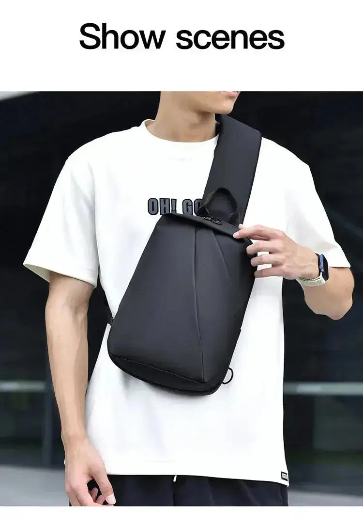 Range Bags PVC Sling Bag Top View - Secure Zipper Closure