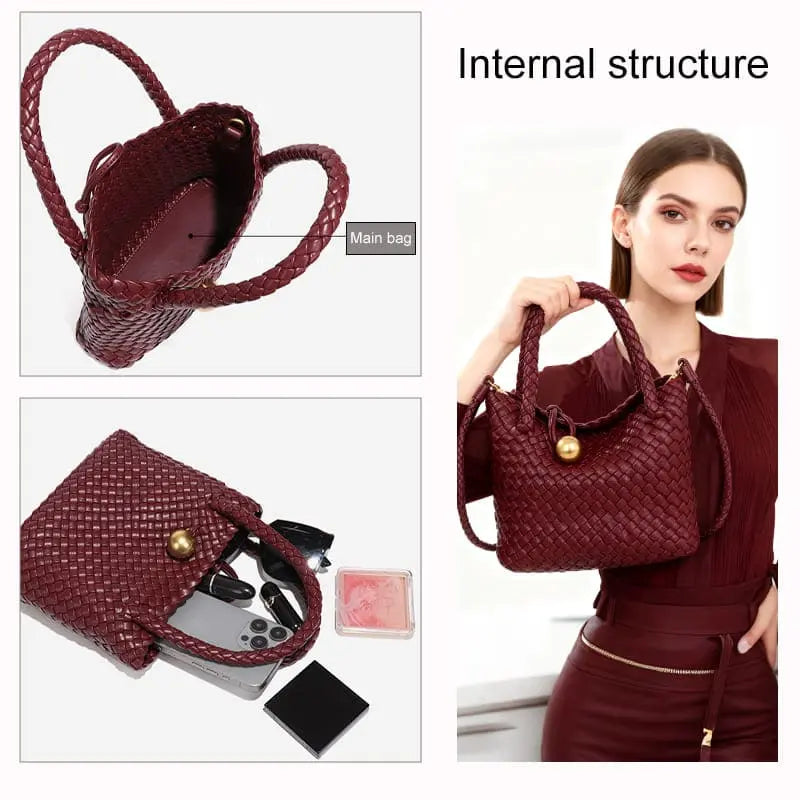 PU handbag interior layout with organized compartments