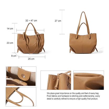 Polene Cyme Inspired Leather Croissant Shoulder Bag - Set with Pouch