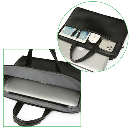 360 degree view of black briefcase showing all angles