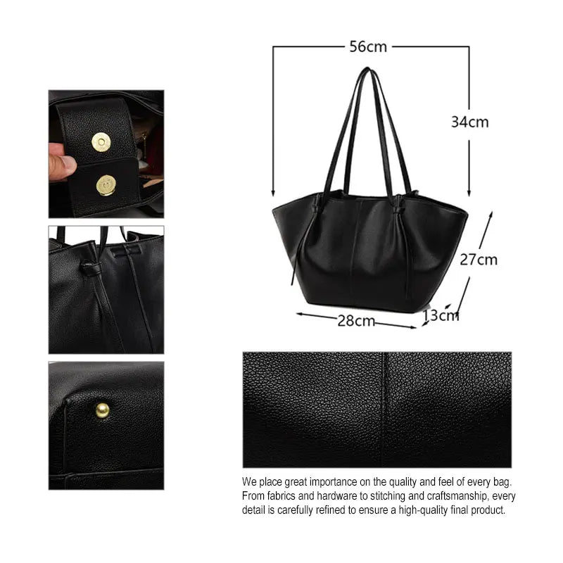 Women's Large Capacity PU Leather Tote Bag  view 4
