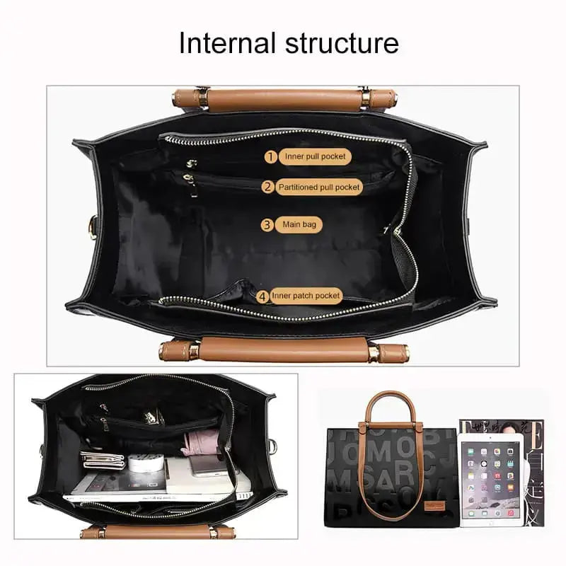 Hand bag women best quality interior pocket structure