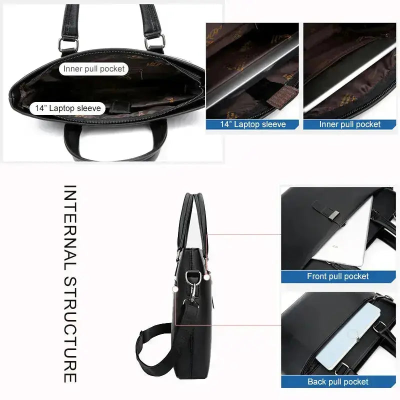Messenger Bag Open View - Main Compartment Capacity Display