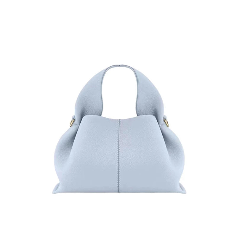 Cream white slouchy bag large size front angle view