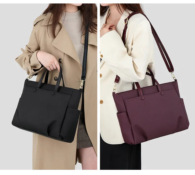 Professional Women's Tote Bag Top View - Multiple Carrying Options