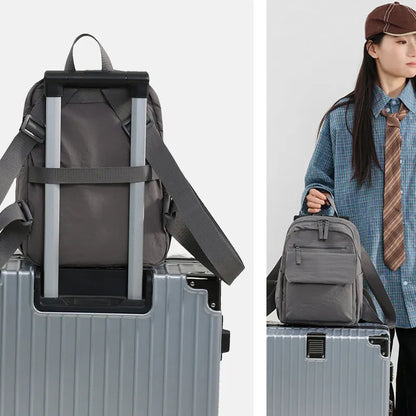 Range Bags Fashion Nylon Backpack Women Black Front View - Lightweight 11L Multi-Function Shoulder Bag 2025 New