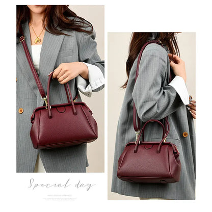 PU leather doctor bag internal structure main bag pull pocket and patch pocket