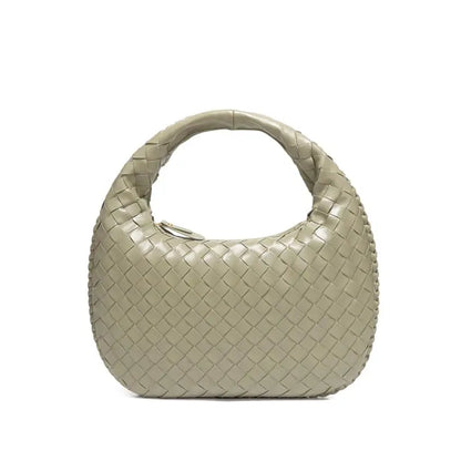 Woven PU Tote Handbag woven design daily PU material-Sand Beige
