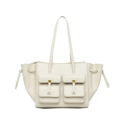 PU Leather Tote Bag for Women Ivory view 3