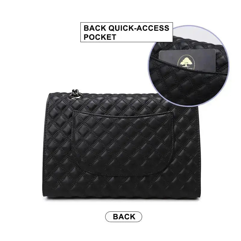 Shoulder bag back view smooth PU leather