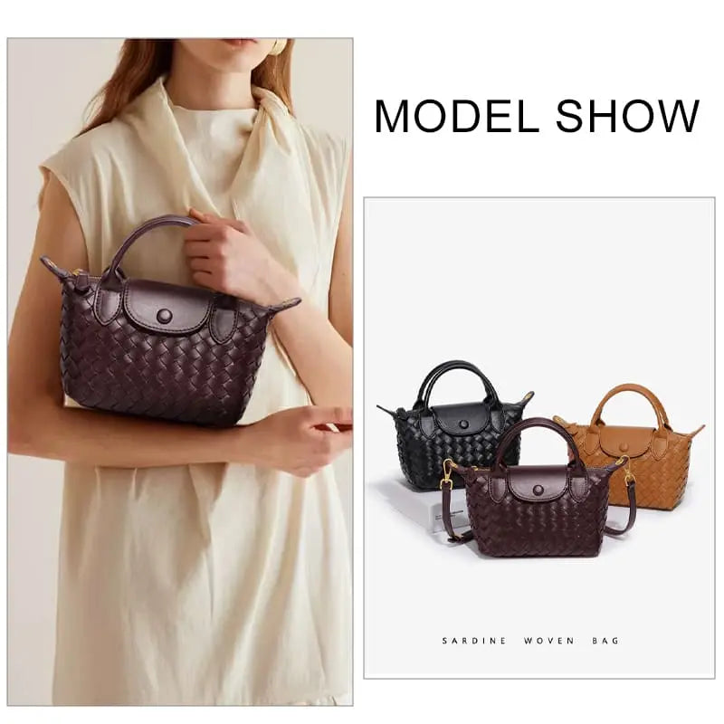 Crossbody bag woven PU styled for women daily outfits