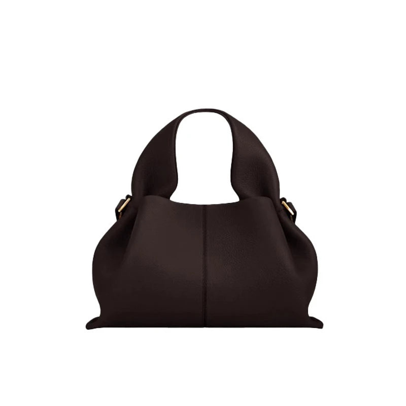 Brown shoulder bag large size classic neutral