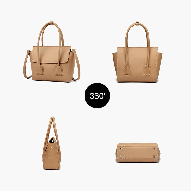 minimalist tote bag matte pu leather side angle detail