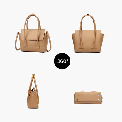 minimalist tote bag matte pu leather side angle detail