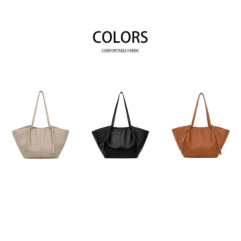 Women's Large Capacity PU Leather Tote Bag Black view 1