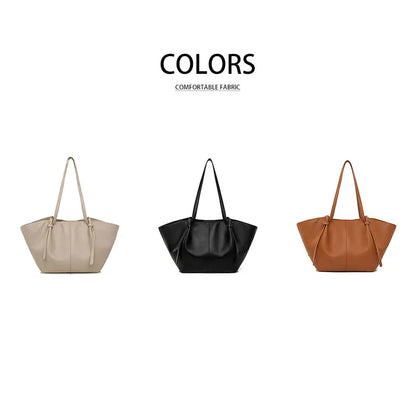 Women's Large Capacity PU Leather Tote Bag Black view 1