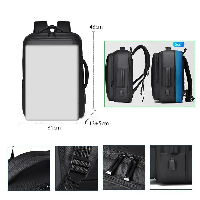 Range Bags Business Backpack Coated Fabric Close-up - Waterproof Texture and Premium Finish